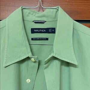 Nautica Olive Green Silk Blend Shirt XL